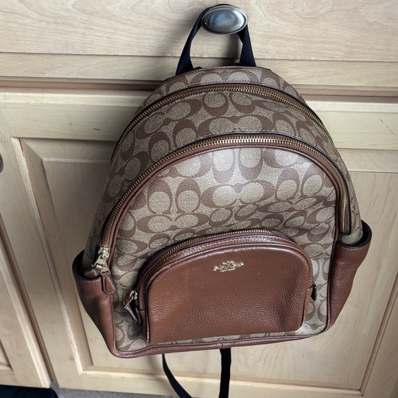 Coach Handbags - Coach Signature Brown Leather Backpack-5671